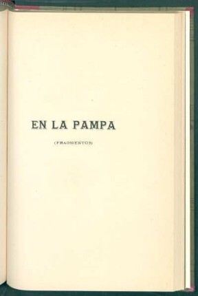 En la pampa : (Fragmentos)