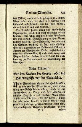 Achter Abschnitt. Von den Kräften der Körper, oder die Hauptbegriffe von der Naturlehre