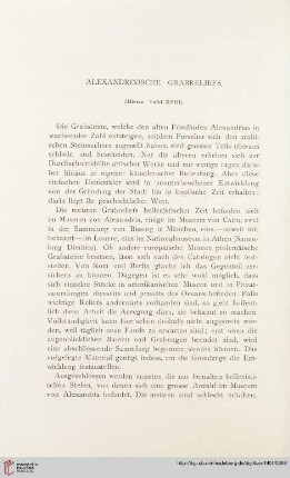 26: Alexandrinische Grabreliefs