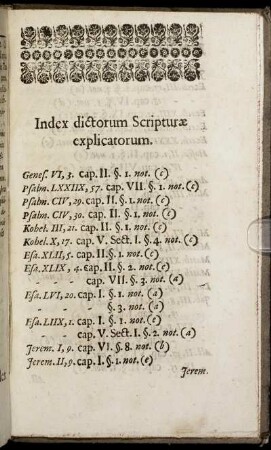Index dictorum Sripturæ explicatorum.