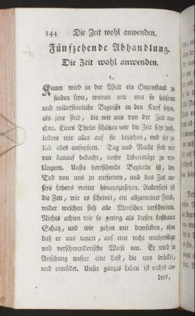 Fünfzehende Abhandlung. Die Zeit wohl anwenden.