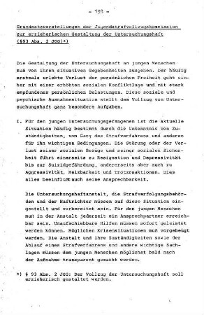 138-143, zur erzieherischen Gestaltung der Untersuchungshaft