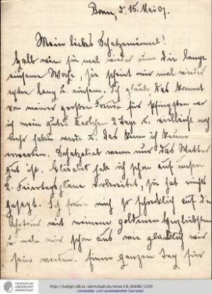 Brief vom 15.05.1907