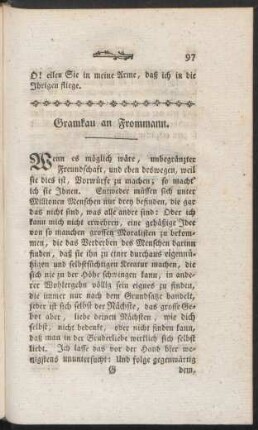 Gramkau an Frommann