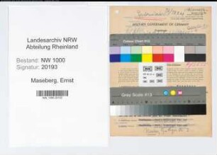 Entnazifizierung Ernst Maseberg, geb. 13.04.1898 (Verw.Angest.)