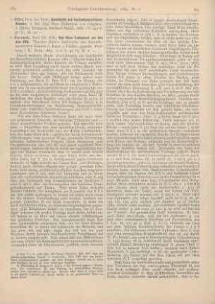 163-171 [Rezension] Zahn, Theodor, Geschichte des neutestamentlichen Kanons. I. Bd.: Das Neue Testament vor Origenes. 1. Hälfte