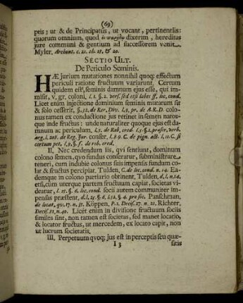 Sectio Ult. De Periculo Seminis.