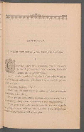 Capítulo V - Un juez compasivo y un auxilio misterioso