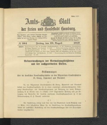 No.204, Freitag, den 29. August 1919