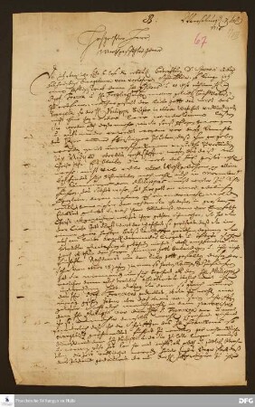 Brief von Georg Christoph Vopelius an [Heinrich Julius Elers ?]