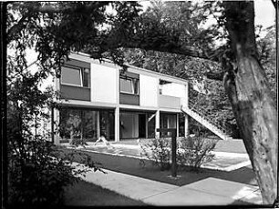 Groethuysen, Herbert; München - Neuhausen, Rondell Neu Wittelsbach 1a; Eigenes Wohnhaus H. Groethuysen an Stelle der elterl. Villa - Außenansicht (Perspektive)