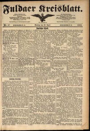 Ausgabe vom Montag, den 20. April 1903.