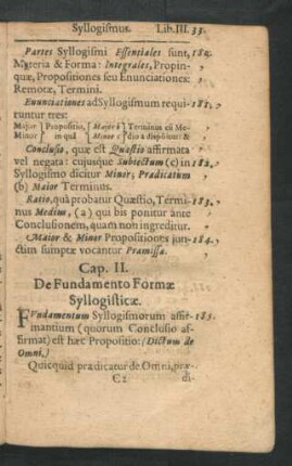 Cap. II. De Fundamento Formae Syllogisticae.