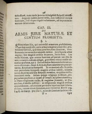 Cap. III. De Armis Jure Naturæ Et Gentium Prohibitis.