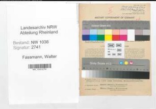 Entnazifizierung Walter Fassmann , geb. 18.12.1895 (Bankangestellter)