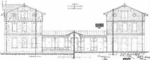 Neuenbürg (Württ): Empfangsgebäude Verwaltungsgebäude Längsansicht Bahnseite