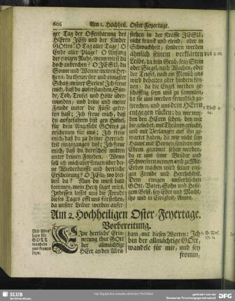 Am 2. Hochheiligen Oster-Feyertage