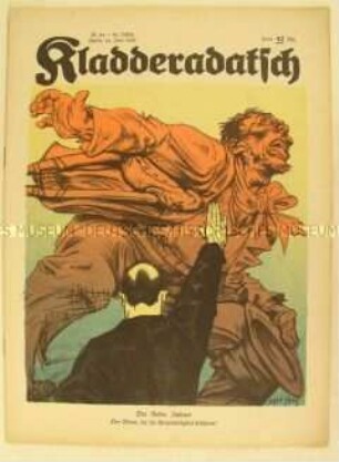 Satirezeitschrift "Kladderadatsch" u.a. zur politischen Situation in Deutschland (Titelkarikatur)