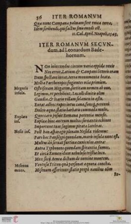 Iter Romanum Secundum ad Leonardum Badehornum