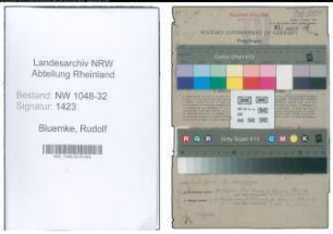 Entnazifizierung Rudolf Bluemke , geb. 16.05.1914 (Beamter)