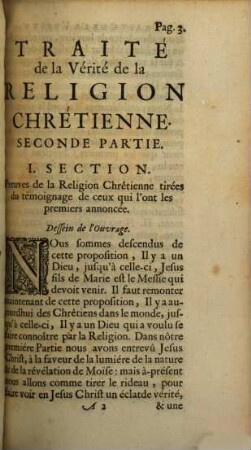 Traité de la Vérité de la Religion Chrétienne, 2. ... Partie. Où l'on établit la Religion Chrêtienne par ses propres caracteres