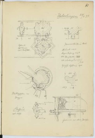 Rathaus, Überlingen: Details (aus: Skizzen- und Fotoalbum 15)