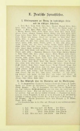 E. Deutsche Sprachlehre