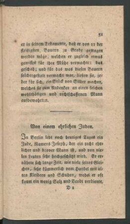 Von einem ehrlichen Juden