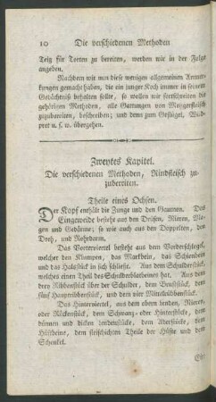 Zweytes Capitel. Die verschiednen Methoden, Rindfleisch zuzubereiten