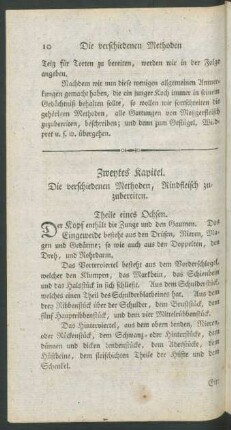 Zweytes Capitel. Die verschiednen Methoden, Rindfleisch zuzubereiten