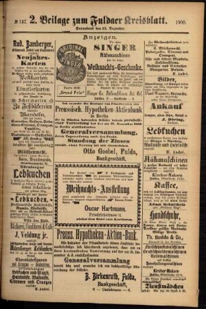 Dritte Ausgabe vom Samstag, den 15. Dezember 1900.