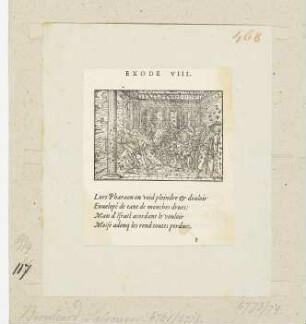 Fliegenplage, aus: Claude Paradin, "Quadrins historiques de la Bible", Lyon 1558