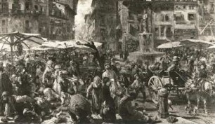 Menzel, Adolf Friedrich Erdmann. Der Markt von Verona (La Piazza d'Erbe). Leinwand; 73 x 127 cm. Bez. u. dat.: 1884. Dresden: Staatliche Kunstsammlungen, Galerie Neue Meister, Kat. 1908 Nr. 2442
