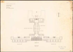 Krankenhaus: Hauptgebäude: Grundriss 1. Obergeschoss 1:200