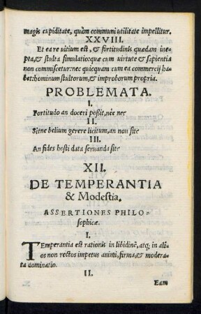 XII. De Temperantia & Modestia.