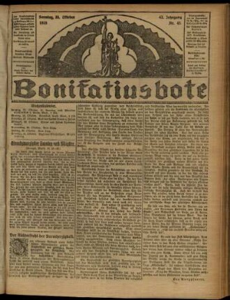 Erste Ausgabe vom Sonntag, den 25. Oktober 1925.
