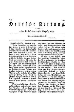 Aus Chursachsen, den 6ten Aug.