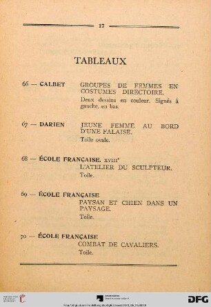 Tableaux (Nr. 66-72)