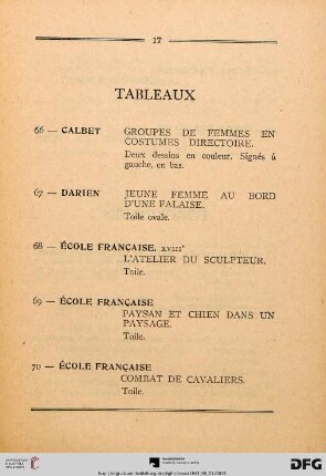 Tableaux (Nr. 66-72)