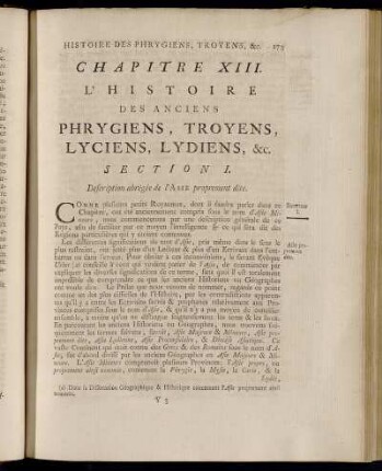 Chapitre XIII. L´Histoire des Anciens Phrygiens, Troyens, Lyciens, Lydiens, & etc.