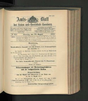 No. 215, 26. August 1917