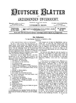 Die Stillarbeit : (Fortsetzung)