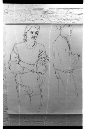 Kleinbildnegativ: Ausstellung Horst Beese, Kunst Keller Kreuzberg, 1985