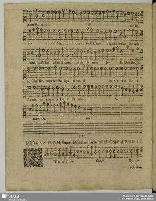 IV. Grimm, Heinrich: Missa super Dilectus meus mihi