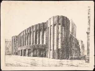 Stadttheater, Rheydt: Perspektivische Ansicht (von Inv. Nr. 3005)