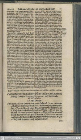 Die Predigten über den hundert und neunzehenden Psalm