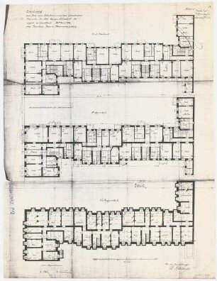 Siedlung Haeselerstraße, Berlin-Charlottenburg: Block 10, Haeselerstraße 14a-c: Grundriss KG, EG, 1. und 2.OG 1:100