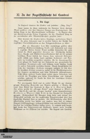XI. In der Angriffsschlacht bei Cambrai