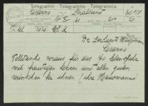 Brief von Hermann Haussmann und Hildegard Haussmann an Gerhart Hauptmann