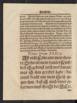 Textus: Jerem. XXXI, 20.